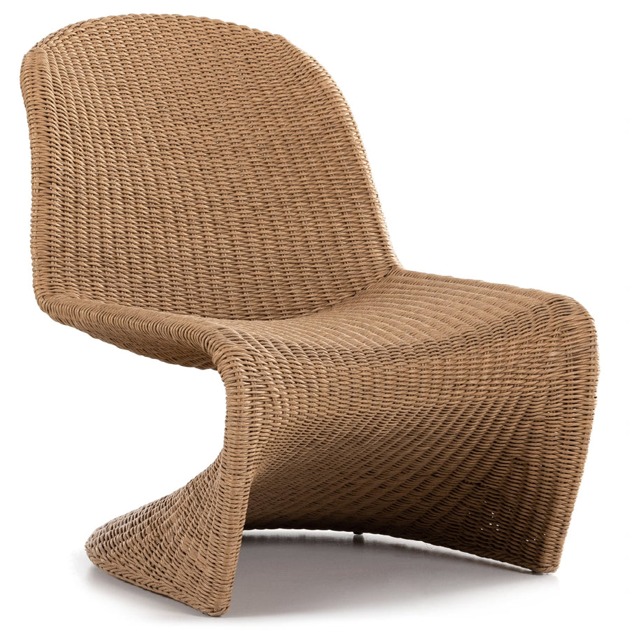 PORTIA INDOOR - OUTDOOR WICKER LOUNGE CHAIR: VINTAGE NATURAL