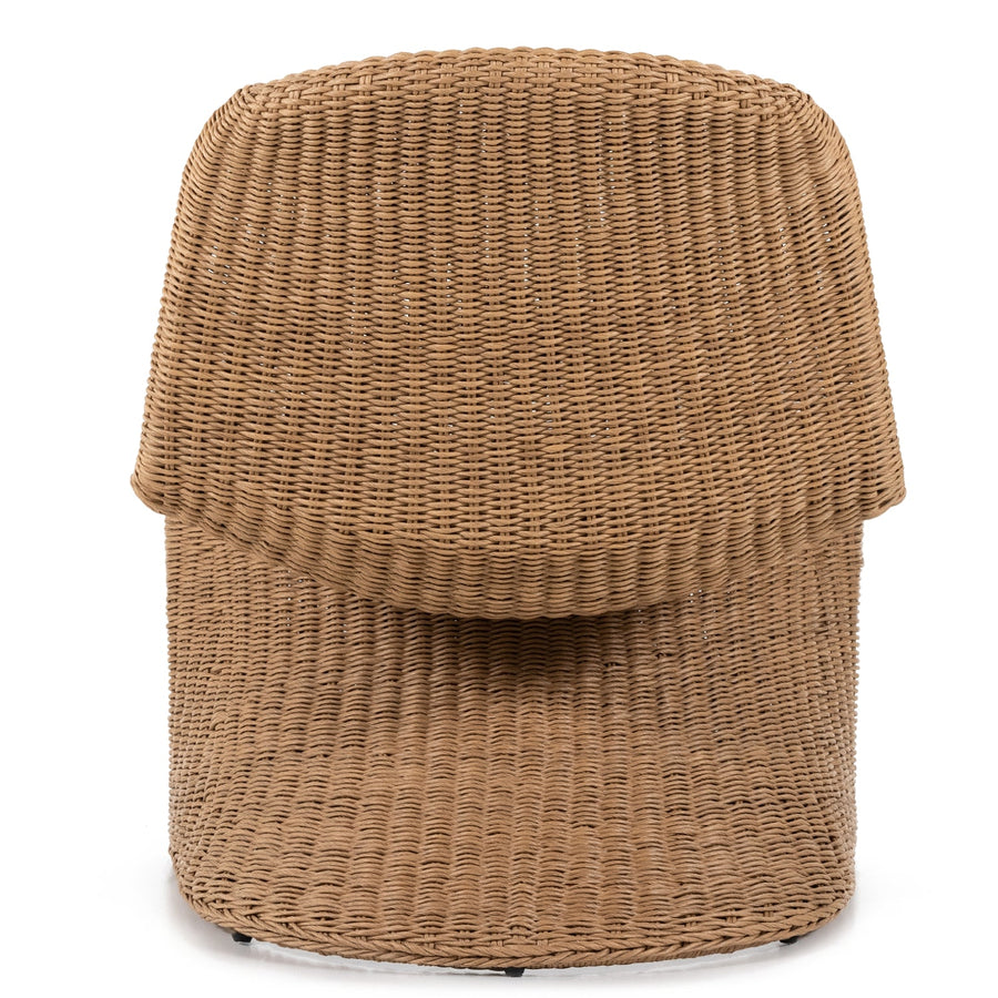 PORTIA INDOOR - OUTDOOR WICKER LOUNGE CHAIR: VINTAGE NATURAL