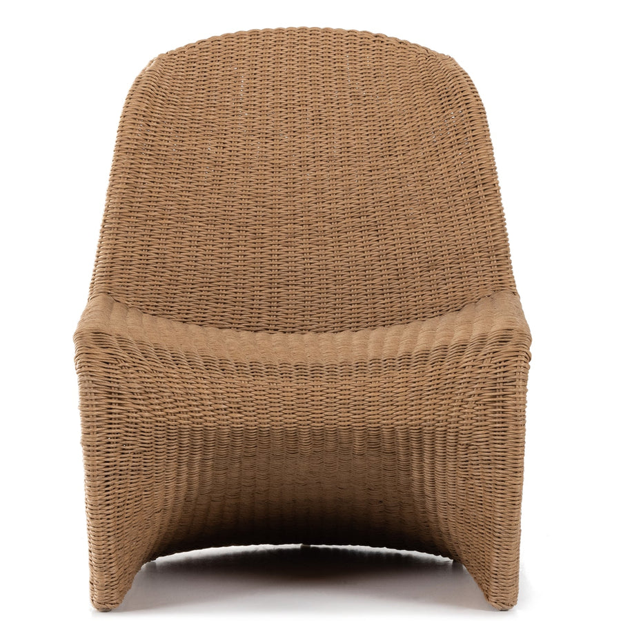PORTIA INDOOR - OUTDOOR WICKER LOUNGE CHAIR: VINTAGE NATURAL