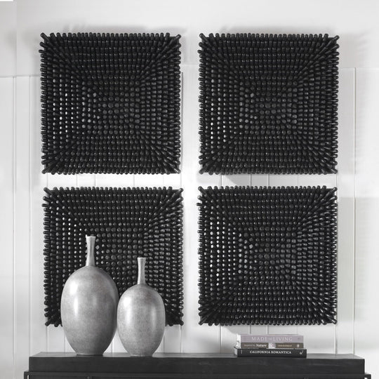 PORTSIDE WOOD WALL TILE: SATIN BLACK