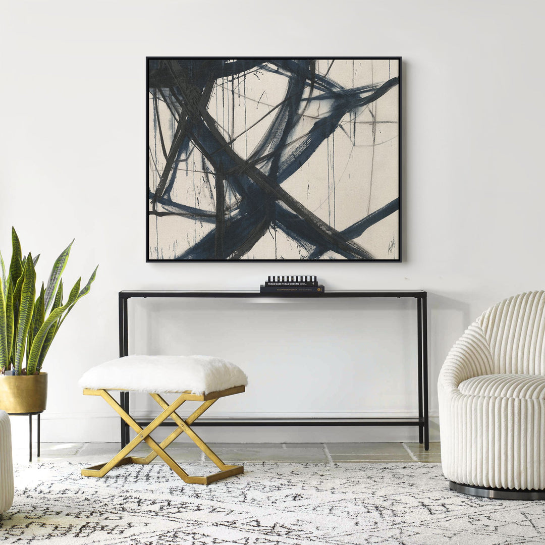 "POSITIVE FLOW IV" NATURAL CANVAS ART