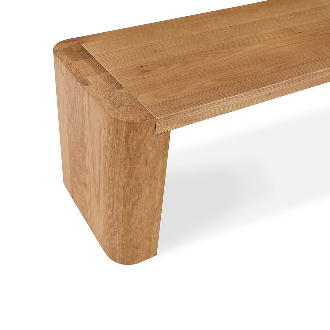 POST NATURAL OAK DINING BENCH