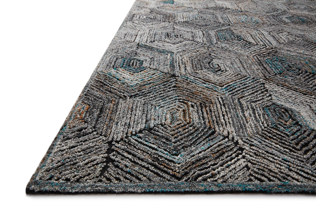 PRESCOTT POLYESTER, WOOL + VISCOSE RUG: METAL