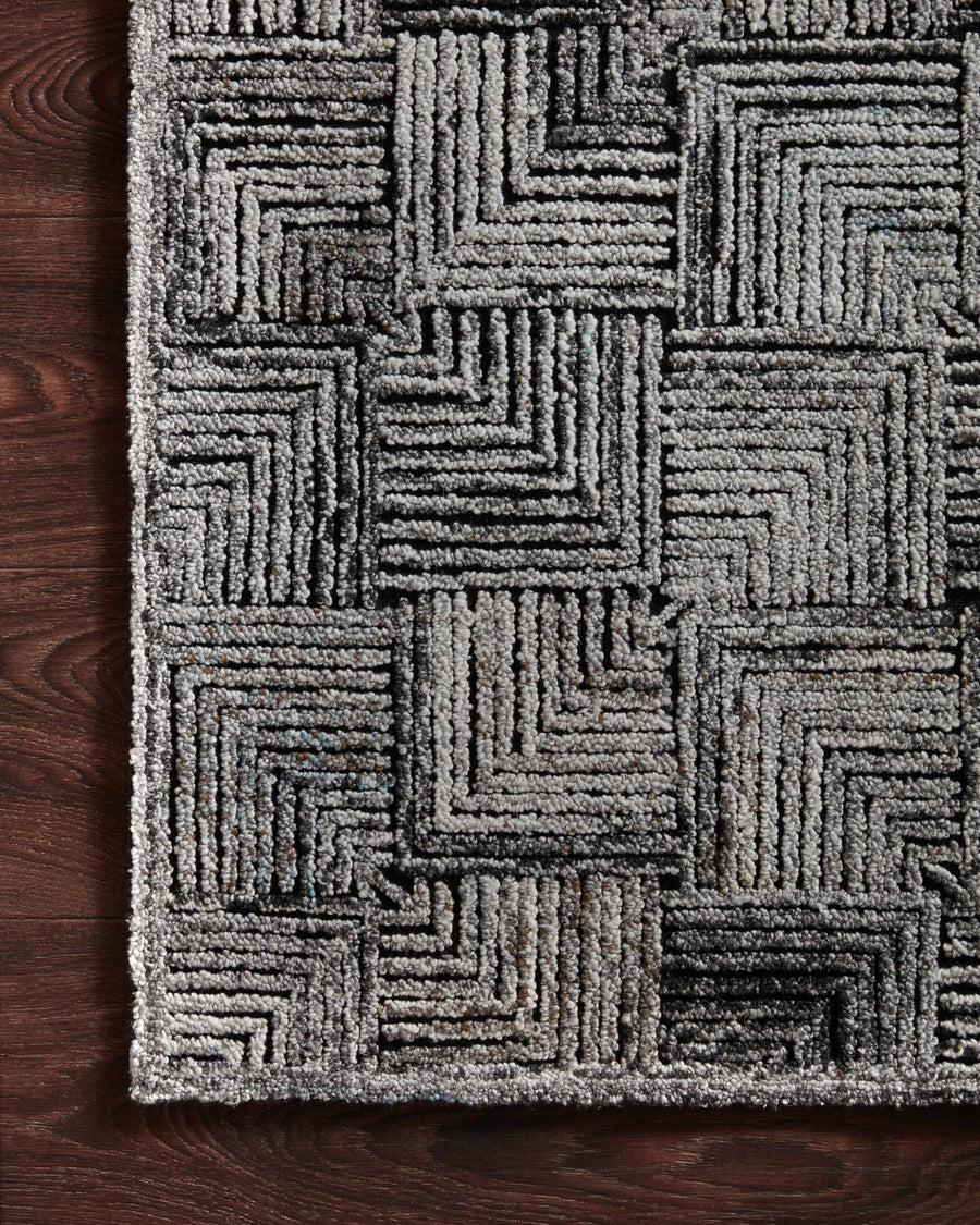 PRESCOTT POLYESTER, WOOL + VISCOSE RUG: SILVER