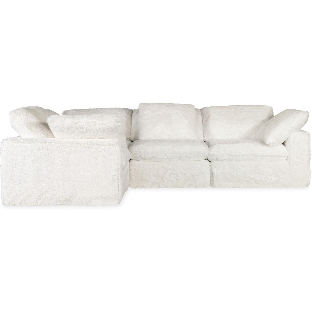 BAREFOOT LONG HAIR FUR SECTIONAL: WHITE