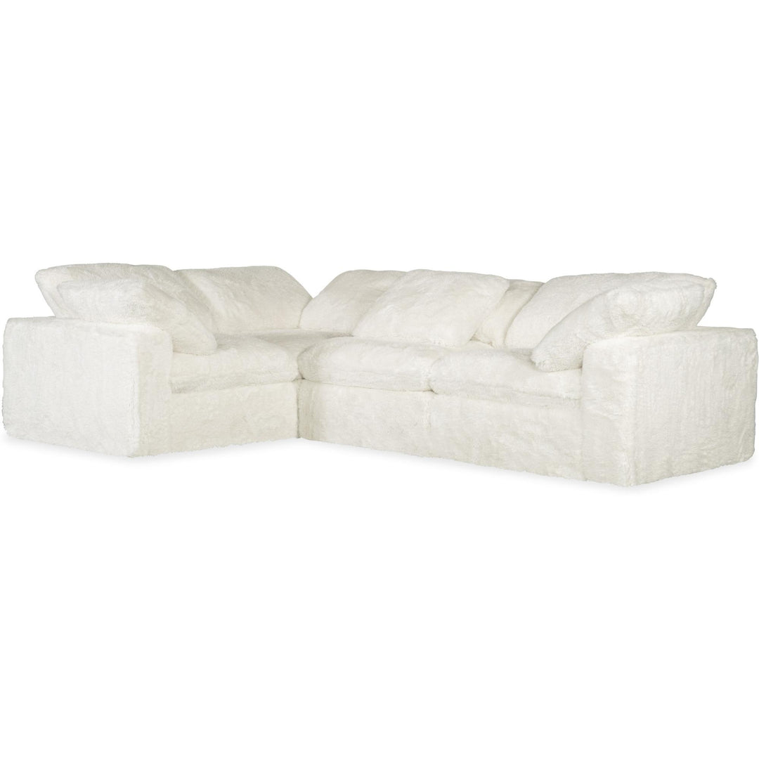 BAREFOOT LONG HAIR FUR SECTIONAL: WHITE