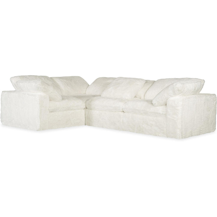 BAREFOOT LONG HAIR FUR SECTIONAL: WHITE