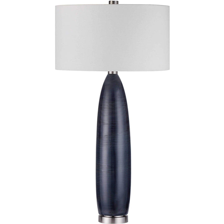 PRUSSIAN BLUE GLAZE CERAMIC LAMP