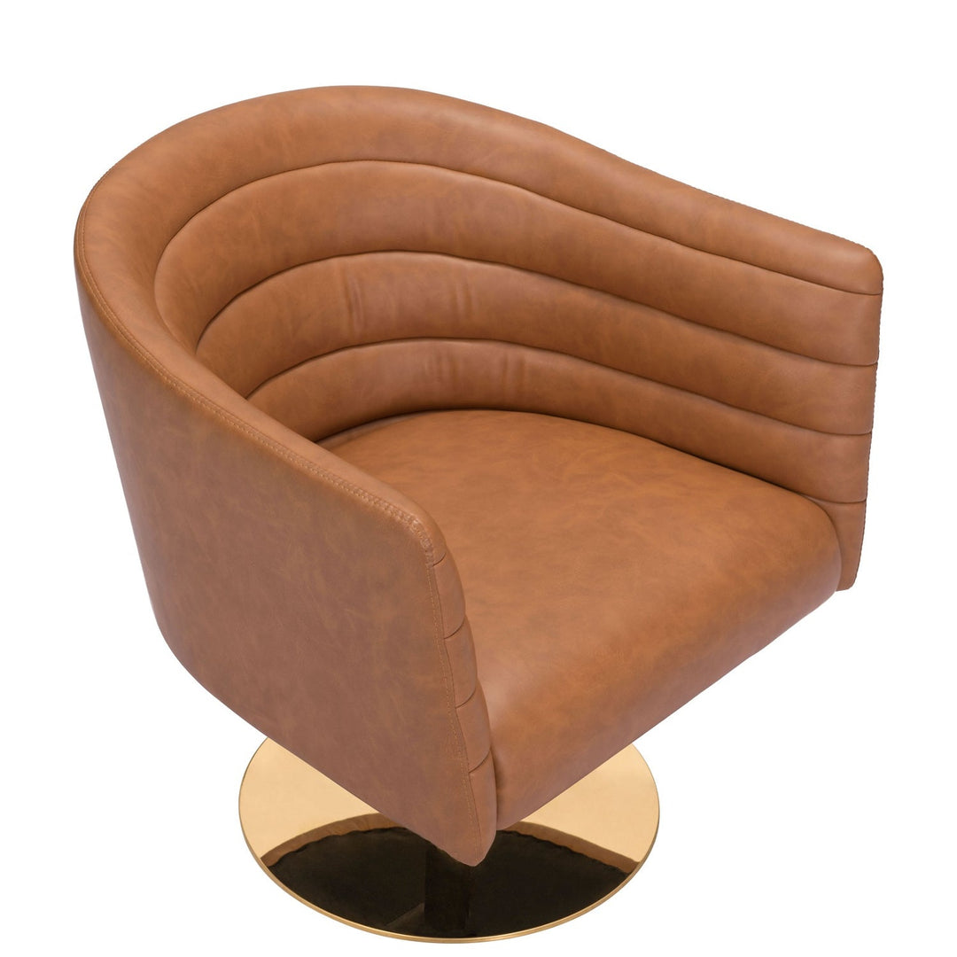 PUMA BROWN VINYL SWIVEL CHAIR