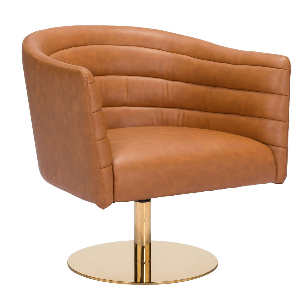 PUMA BROWN VINYL SWIVEL CHAIR