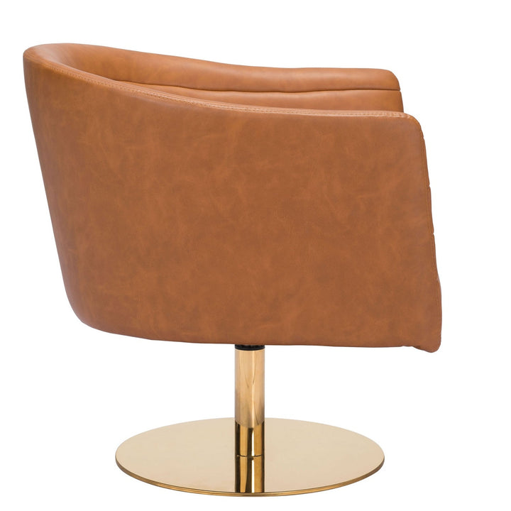 PUMA BROWN VINYL SWIVEL CHAIR