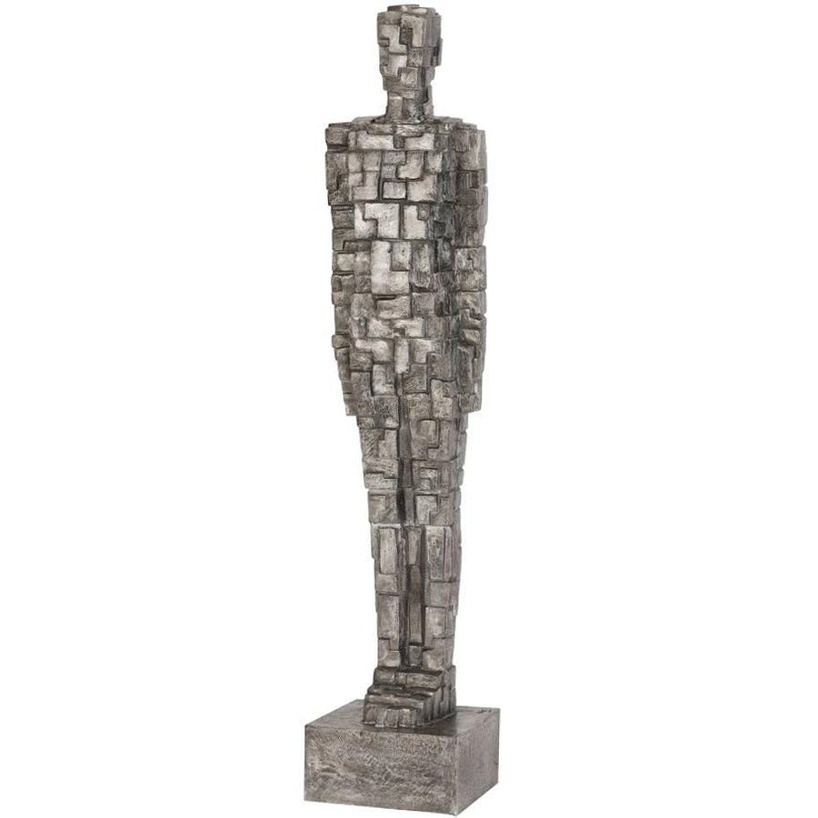 PUZZLE MAN SCULPTURE BLACK/ALUMINUM ALUMINUM