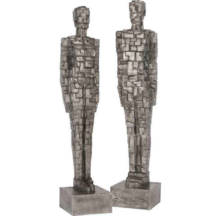 PUZZLE MAN SCULPTURE BLACK/ALUMINUM ALUMINUM