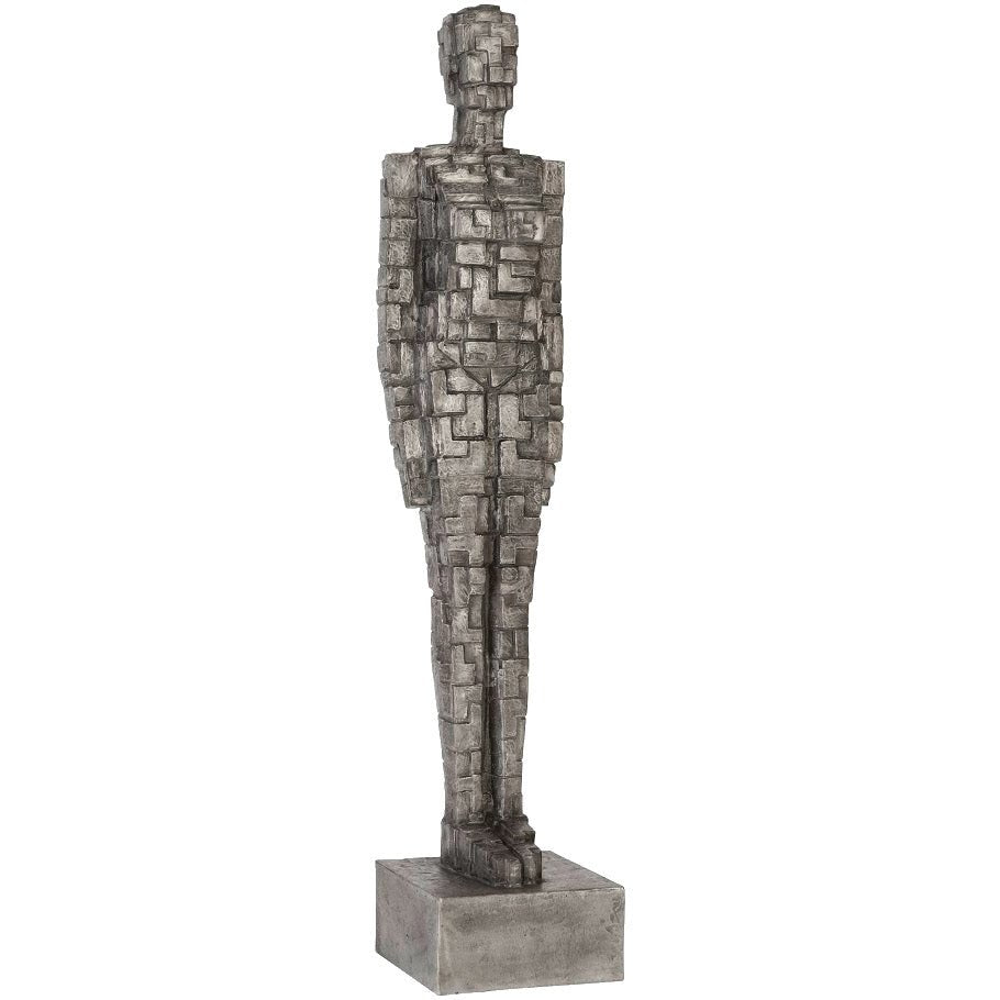 PUZZLE MAN SCULPTURE BLACK/ALUMINUM ALUMINUM