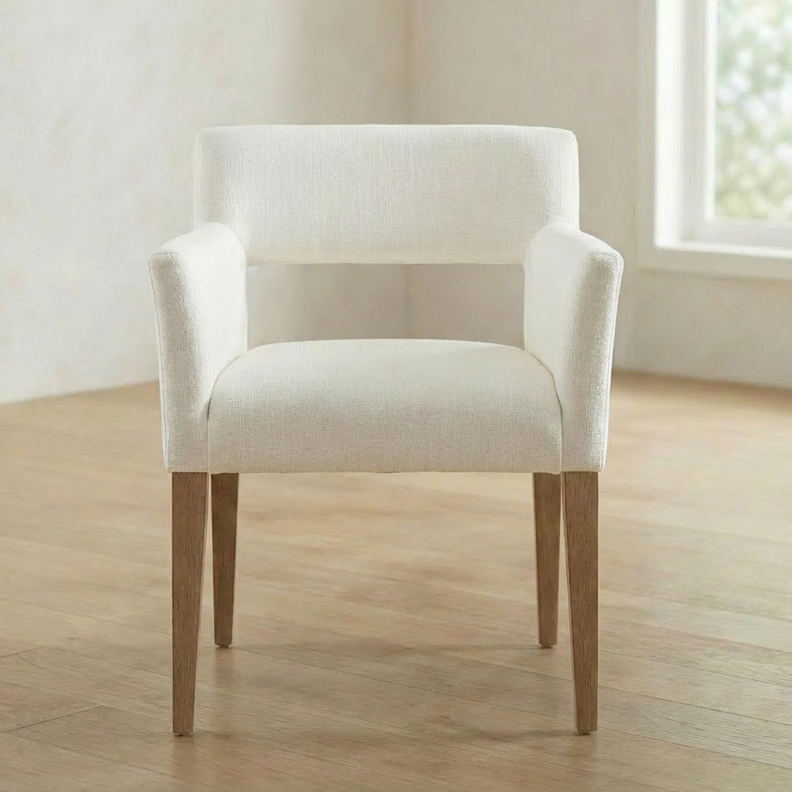BOOKER DINING CHAIR: NATURAL WHITE
