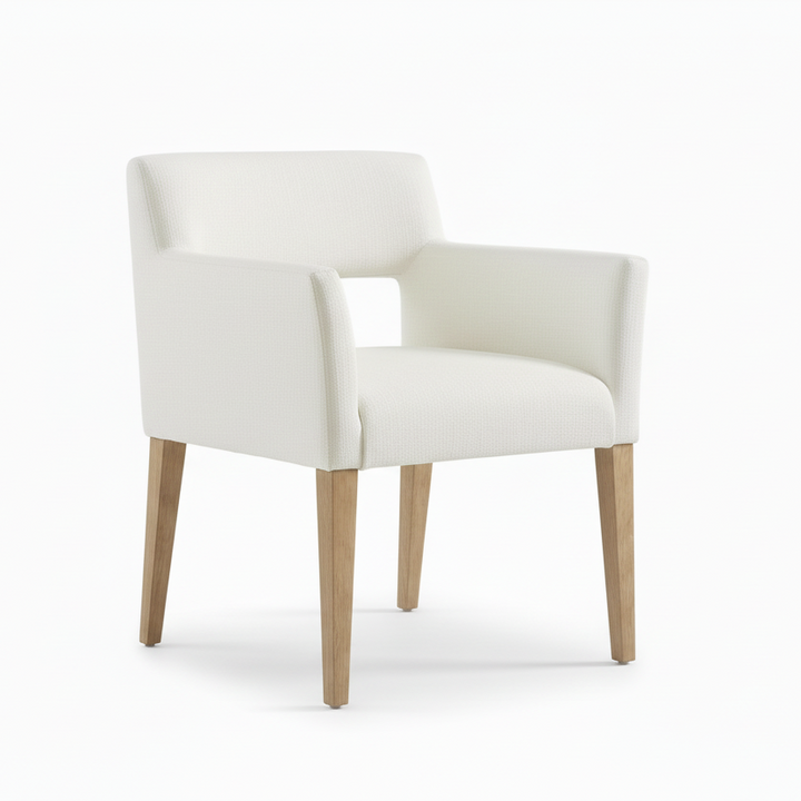 BOOKER DINING CHAIR: NATURAL WHITE