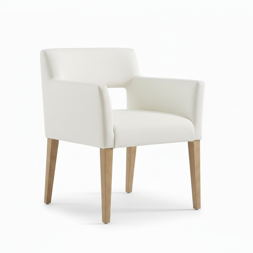 BOOKER DINING CHAIR: NATURAL WHITE
