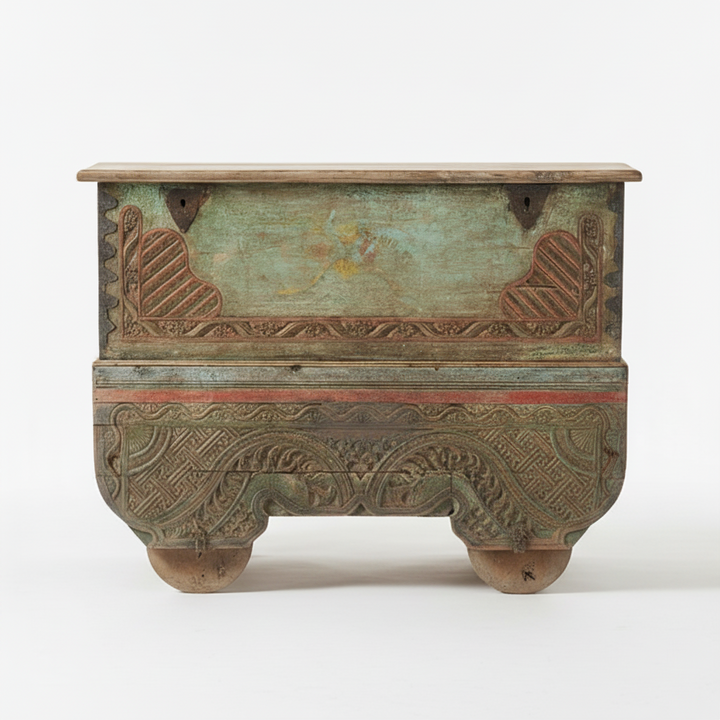 ORIGINAL ANTIQUE JAVANESE TRUNK CHEST
