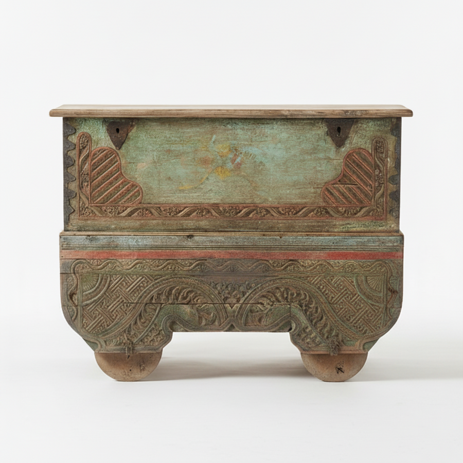ORIGINAL ANTIQUE JAVANESE TRUNK CHEST