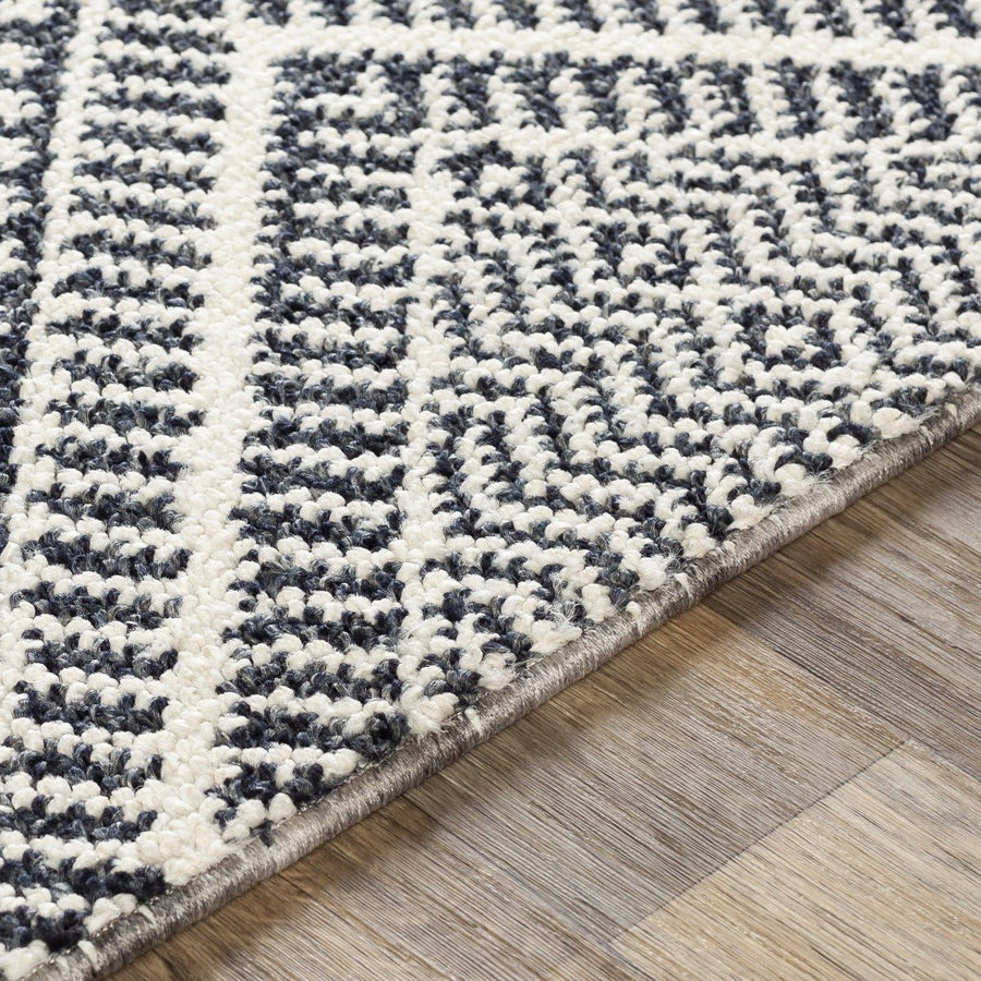 RADKA INDOOR - OUTDOOR RUG: CHARCOAL + WHITE