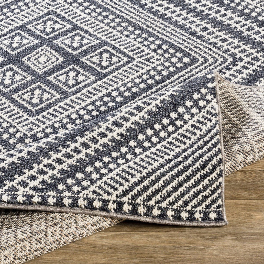 RADKA INDOOR - OUTDOOR RUG: CHARCOAL + WHITE