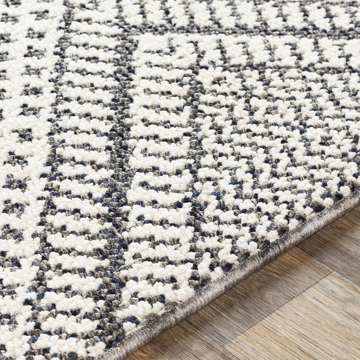 RADKA INDOOR - OUTDOOR RUG: CHARCOAL + WHITE