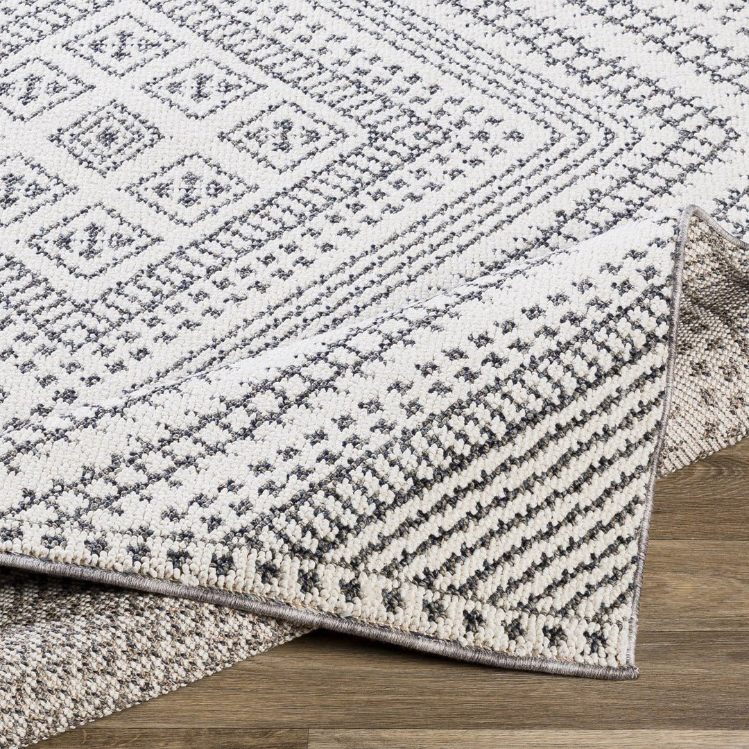 RADKA INDOOR - OUTDOOR RUG: CHARCOAL + WHITE