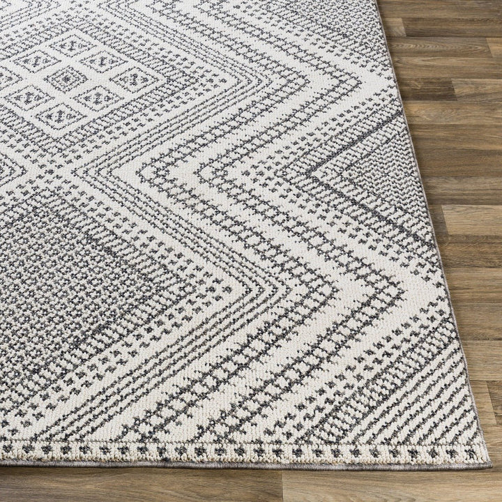 RADKA INDOOR - OUTDOOR RUG: CHARCOAL + WHITE