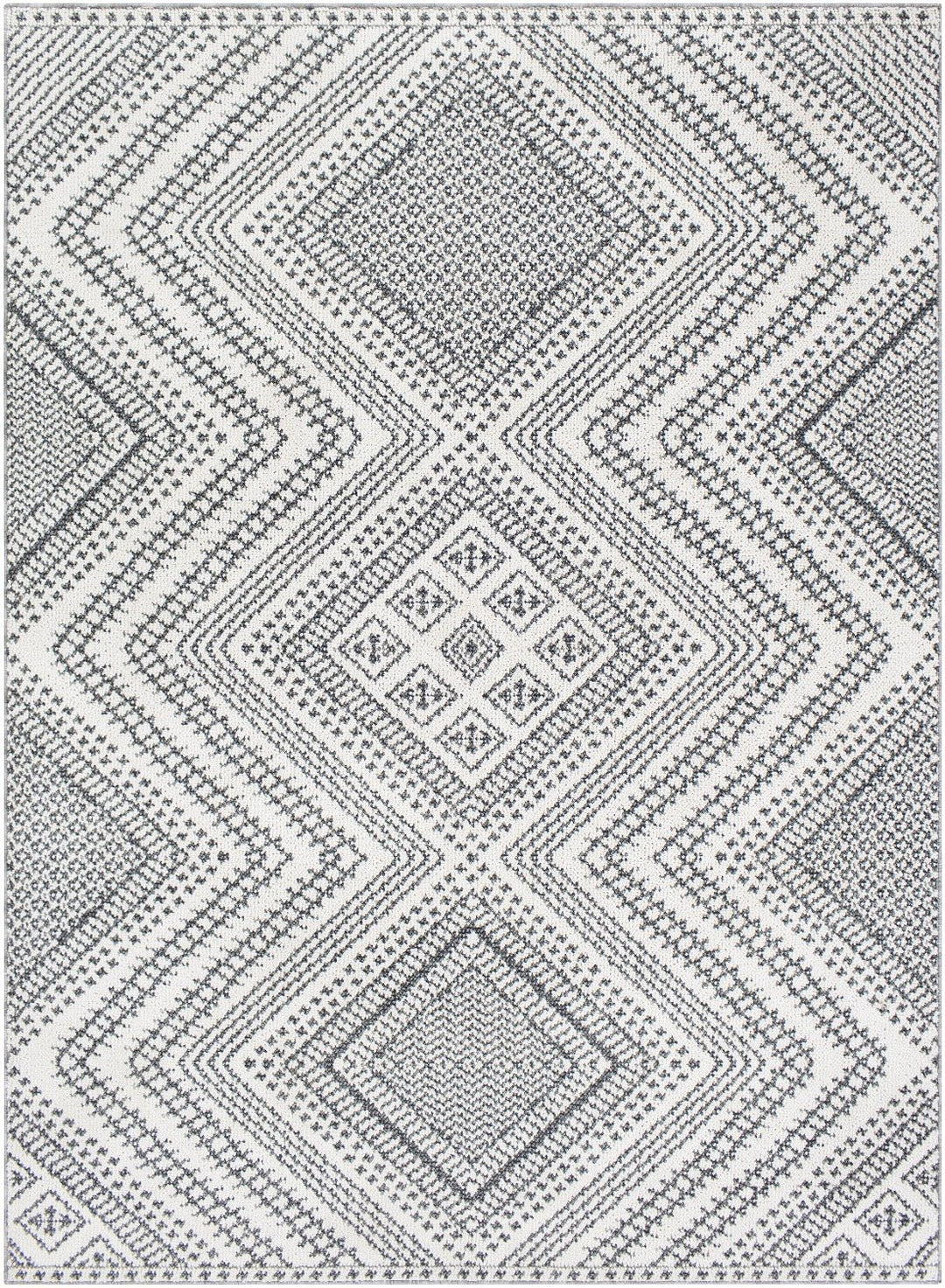 RADKA INDOOR - OUTDOOR RUG: CHARCOAL + WHITE