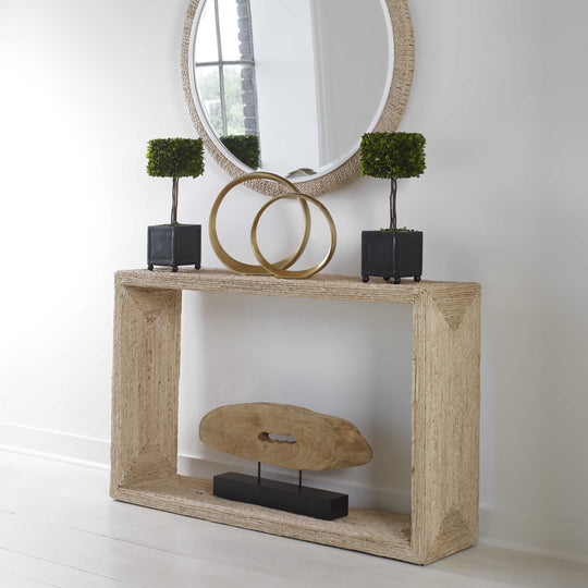 RAFA WOVEN BANANA PLANT CONSOLE TABLE