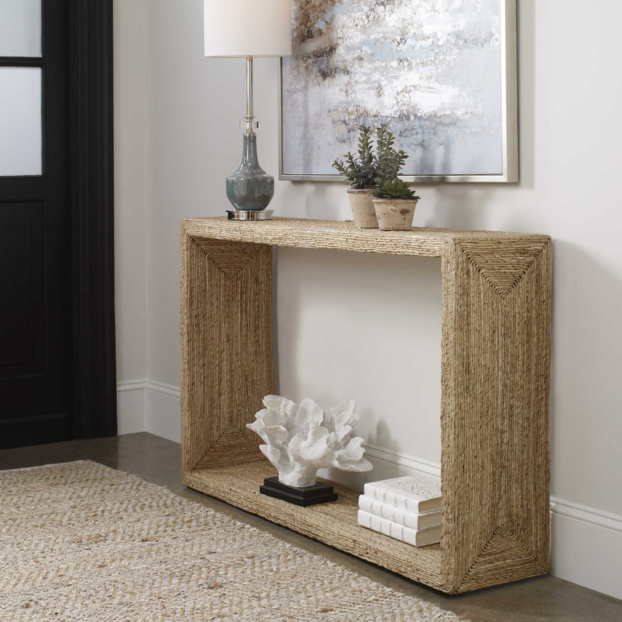 RAFA WOVEN BANANA PLANT CONSOLE TABLE