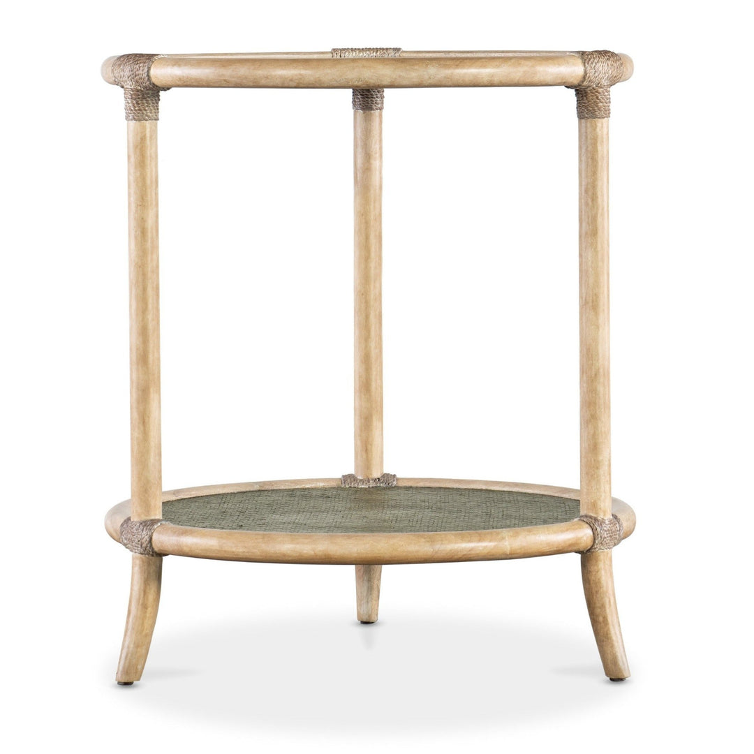 RAFFIA POLE RATTAN END TABLE