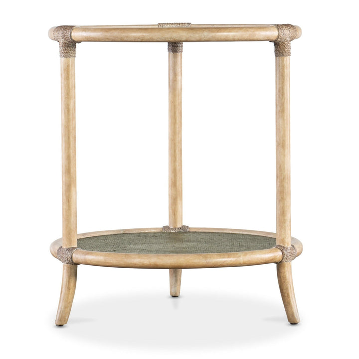 RAFFIA POLE RATTAN END TABLE