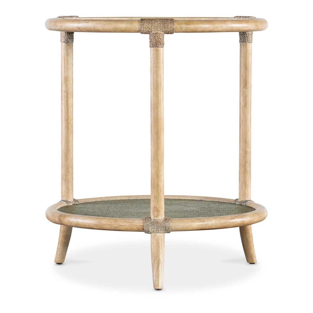 RAFFIA POLE RATTAN END TABLE