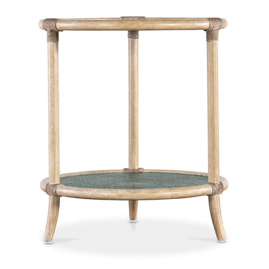 RAFFIA POLE RATTAN END TABLE