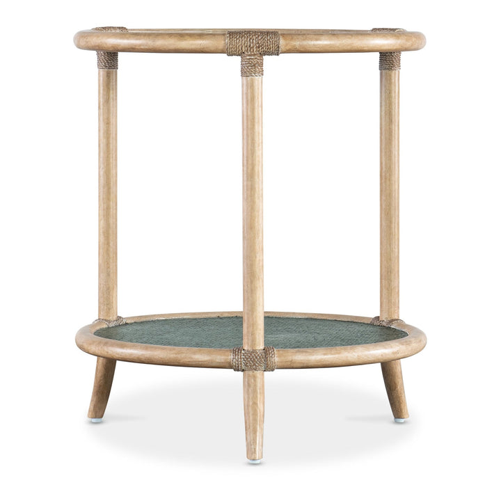 RAFFIA POLE RATTAN END TABLE