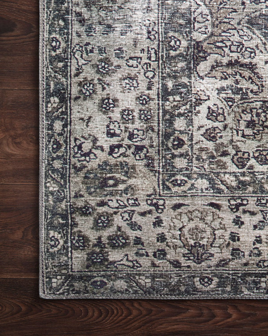 RAHUL VINTAGE PRINT FLAT RUG: GREY, TAUPE