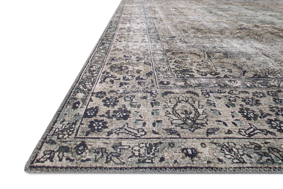 RAHUL VINTAGE PRINT FLAT RUG: GREY, TAUPE