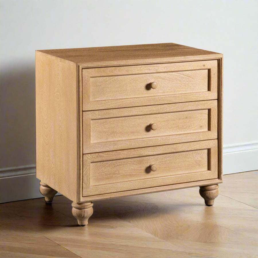 RAJA THREE DRAWER NIGHTSTAND