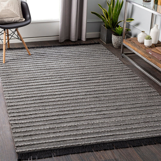 RAMEY INDOOR - OUTDOOR RUG: GREY, BLACK