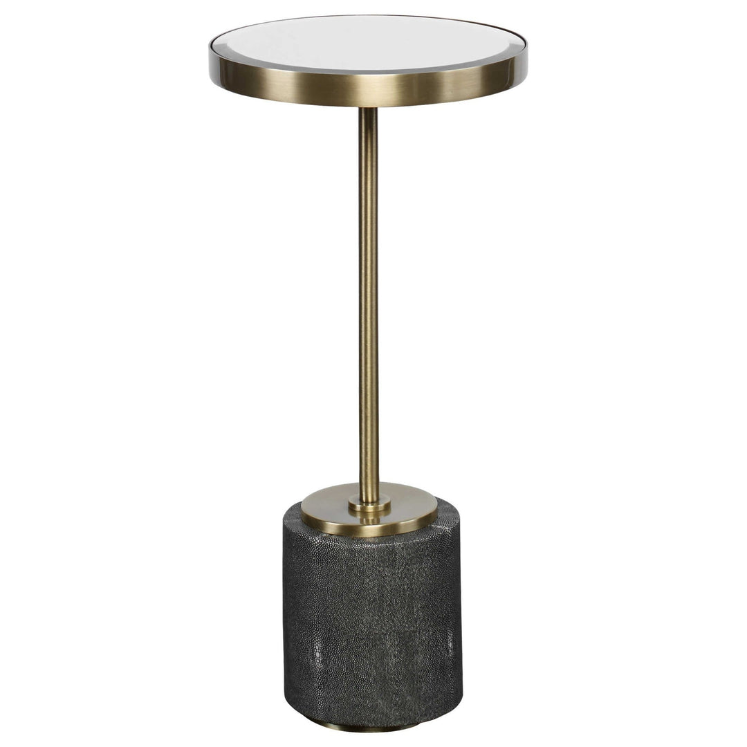 RANDY ROUND FAUX SHAGREEN ACCENT TABLE