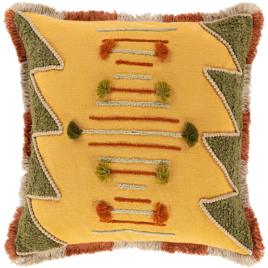 RASTA EMBROIDERED FRINGE PILLOW