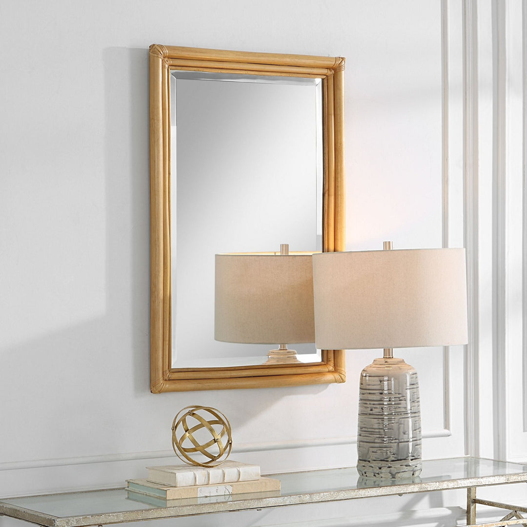 RATTAN POLE VANITY MIRROR