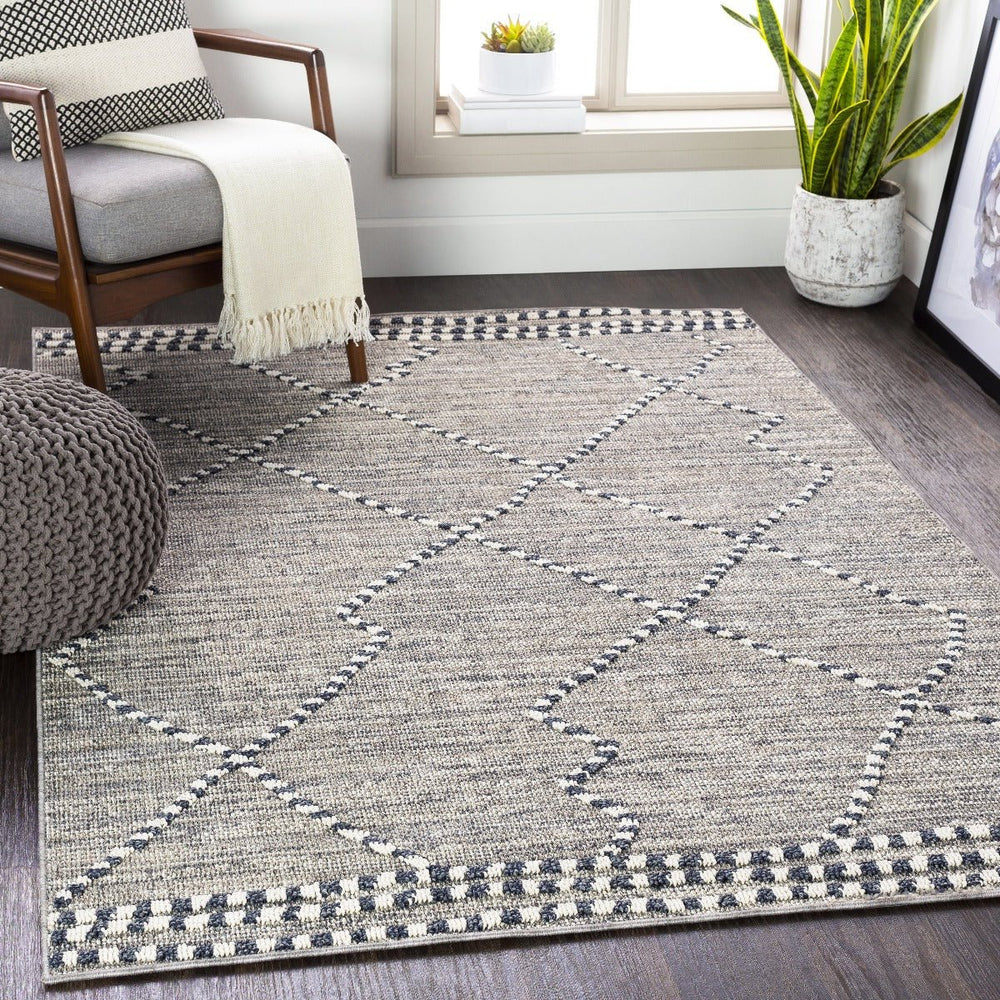 RAYME INDOOR - OUTDOOR RUG: GREY + CHARCOAL