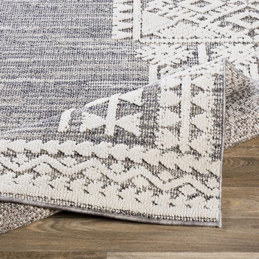 RAYNOR INDOOR - OUTDOOR RUG: GREY + WHITE