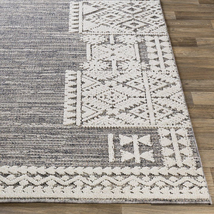 RAYNOR INDOOR - OUTDOOR RUG: GREY + WHITE