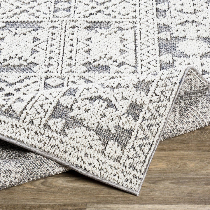 RAYSEL INDOOR - OUTDOOR RUG: GREY + WHITE