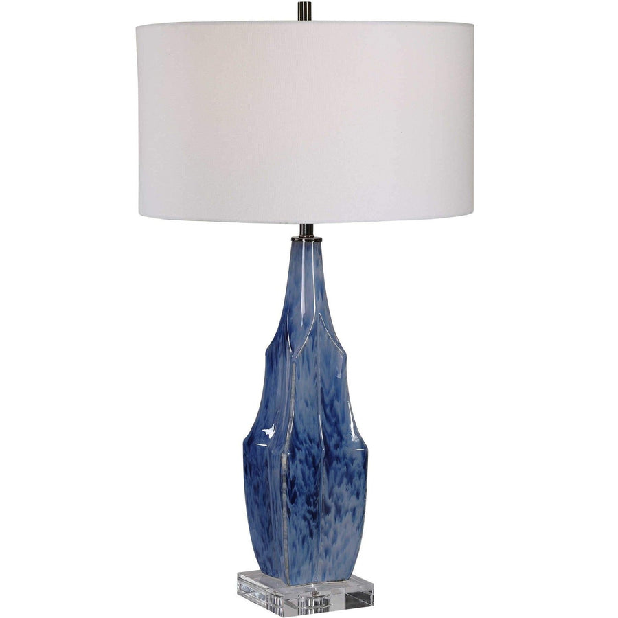 REACTIVE INDIGO BLUE GLAZE CERAMIC LAMP