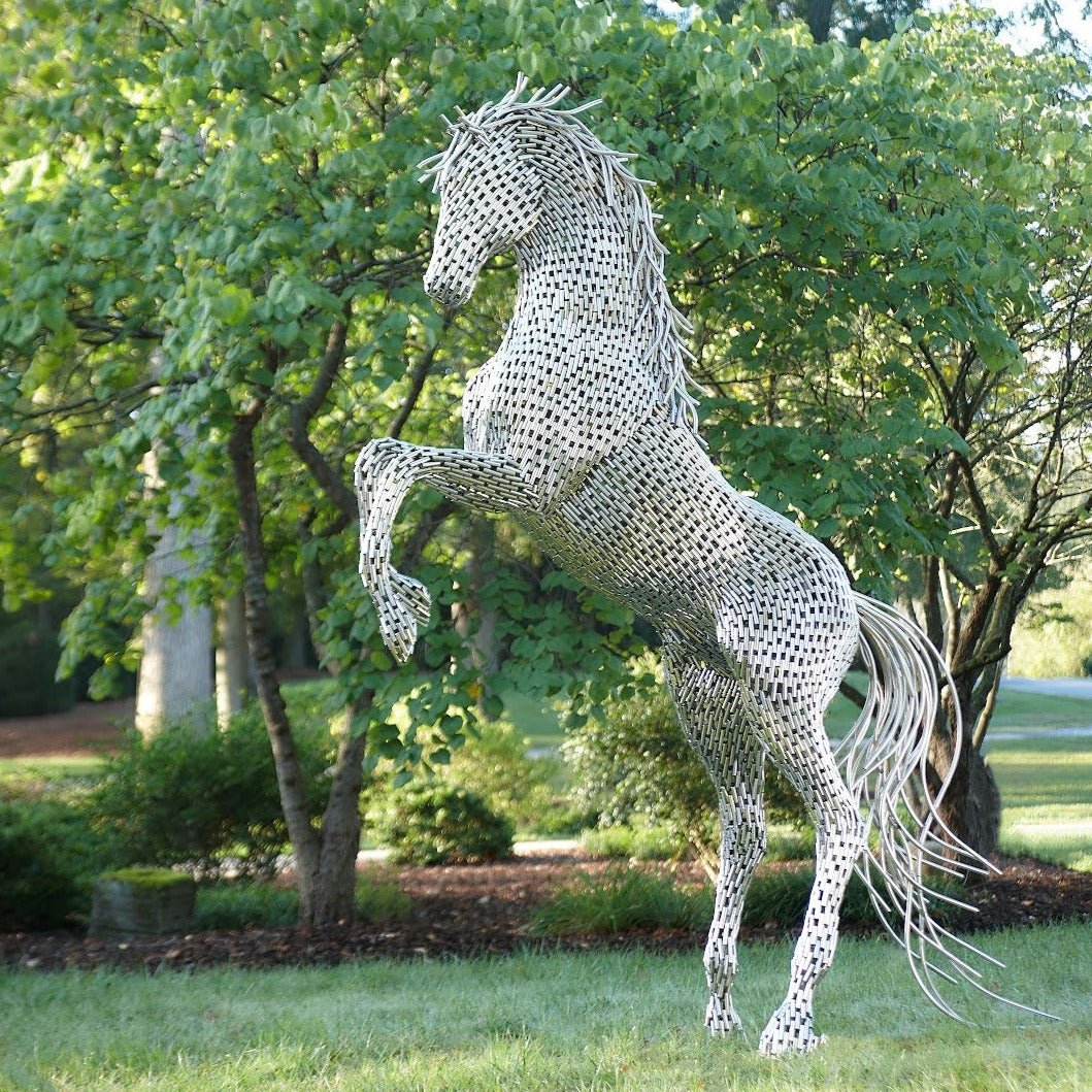 REARING HORSE PIPE SCULPTURE