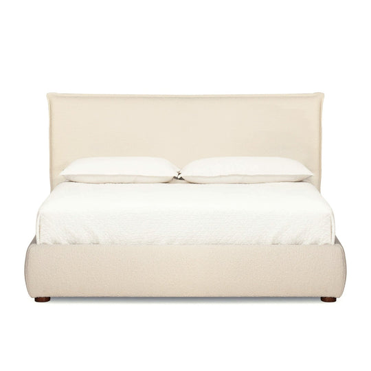 RECHARGE IVORY BOUCLE UPHOLSTERED BED